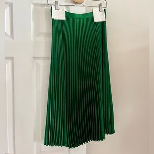 Club monaco green annina pleated skirt